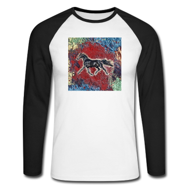 Pferde Langarmshirt - Pferd galoppiert majestätisch