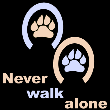 Motiv Never walk alone - Pferd und Hund