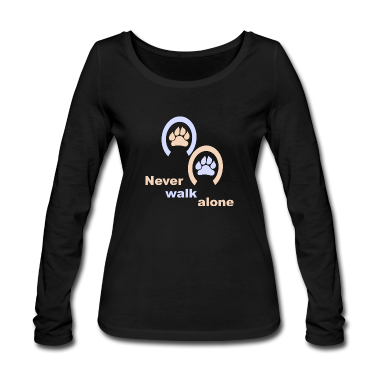 Pferde Langarmshirt - Never walk alone - Pferd und Hund