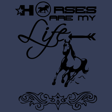 Motiv Horses are my Life Geschenk Pferd Reiter Spruch