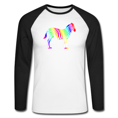 Pferde Langarmshirt - Zebra Afrika Regenbogen bunt Safari Sommer magisch