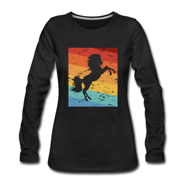 Pferde Langarmshirt - Pferd Pferde Silhouette