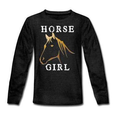 Pferde Langarmshirt - Das Pferde Mädchen mit goldenem Pferd