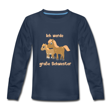 Pferde Langarmshirt - Ich werde große Schwester - Pferd - Pferde