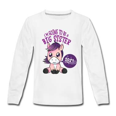 Pferde Langarmshirt - Grosse Schwester 2021 mit Pferd Pony