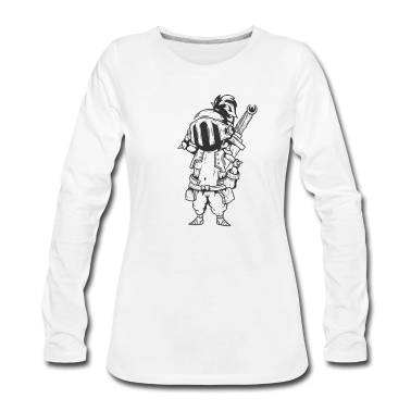 Pferde Langarmshirt - Ritter mit Rüstung und riesigem Schwert