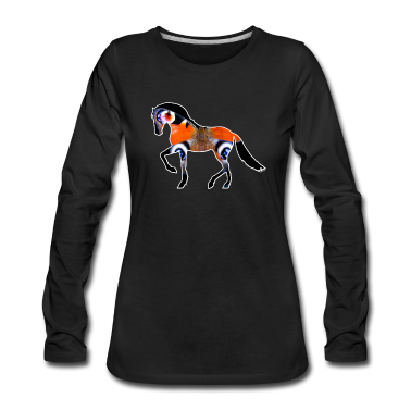 Pferde Langarmshirt - Schmetterling Pferd Reiten Reiter Schönheit