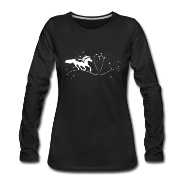 Pferde Langarmshirt - Herzens Pferd Pferde -Galoppierendes Pferd
