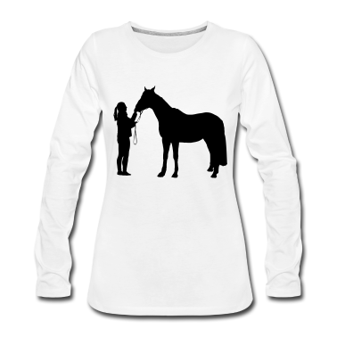 Pferde Langarmshirt - Pferd - Reiterin - Pferde - Reiten - schwarz