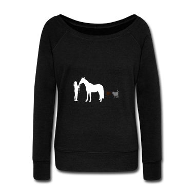 Pferde Langarmshirt - Frau mit Pferd und Hunden