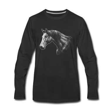 Pferde Langarmshirt - Foto Pferd Pferdenarr Reitsport Geschenk Zeichnung