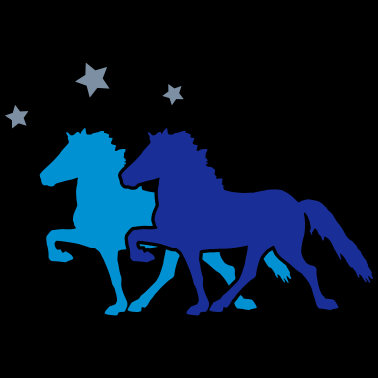 Motiv Two Horses with silver-metallic Stars