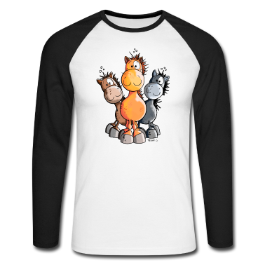 Pferde Langarmshirt - Süßes Pferde Trio