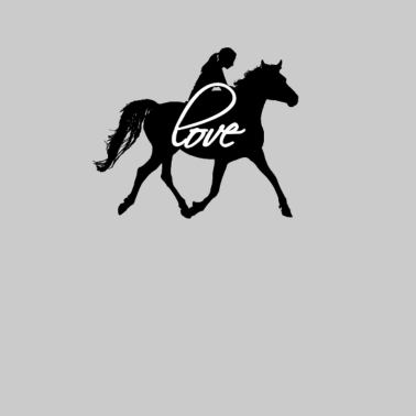 Motiv Liebe zum Pferd - love Pferd mit Reiterin