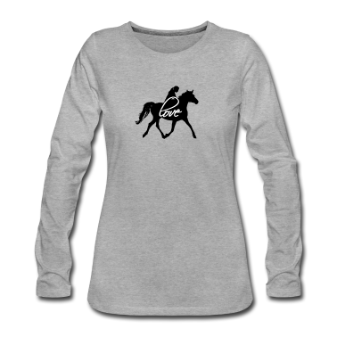 Pferde Langarmshirt - Liebe zum Pferd - love Pferd mit Reiterin