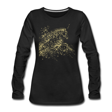 Pferde Langarmshirt - Pferdetraum Pferde Liebe Gold