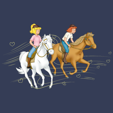 Motiv Bibi und Tina Reiten im Wind mit Herzen