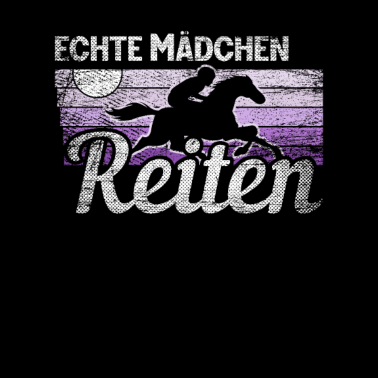 Motiv Echte Mädchen Reiten Pferde Spruch