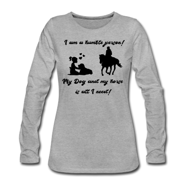Pferde Langarmshirt - Pferd und Hund T-Shirt Reitbegleiter