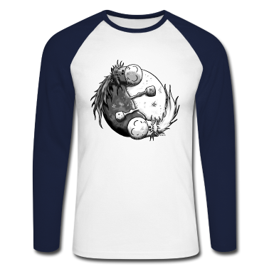 Pferde Langarmshirt - Yin und Yang Pferde - Pferd