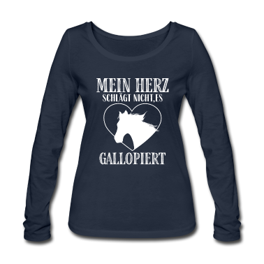 Pferde Langarmshirt - Mein Herz schlägt nicht es gallopiert - Reiter