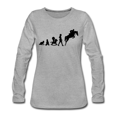 Pferde Langarmshirt - Evolution Springreiter