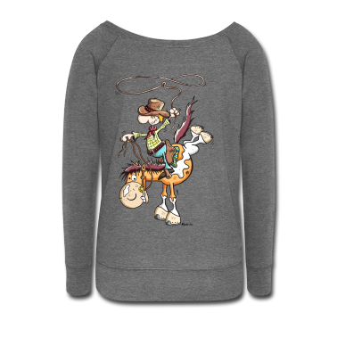 Pferde Langarmshirt - Cowboy mit Pferd