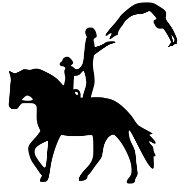 Motiv Voltigieren Dreierübung Überschlag rückwärts