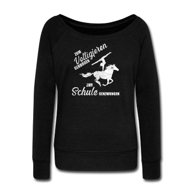 Pferde Langarmshirt - Zum Voltigieren geboren zur Schule gezwungen