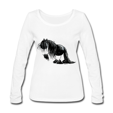 Pferde Langarmshirt - Drolliges Friesen Pferd - Friese