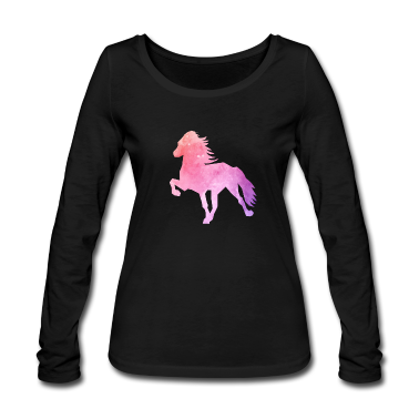 Pferde Langarmshirt - Islandpferd Watercolor