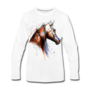 Pferde Langarmshirt - PFERD ,PFERDE - arabisches Pferd Pferdekunst