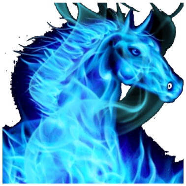 Motiv Das blaue ,magische Pferd