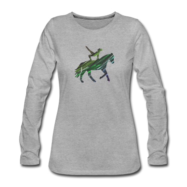 Pferde Langarmshirt - Voltigiererin Pferd Muster - Geschenk Voltigieren