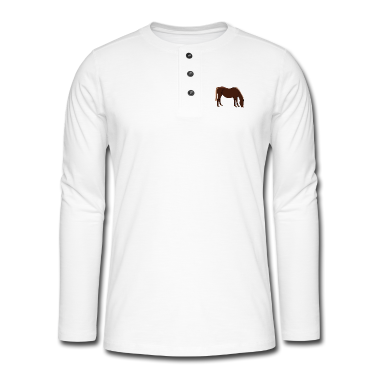 Pferde Langarmshirt - Pferd Gaul braun Brauner Pferdeliebhaber Motiv
