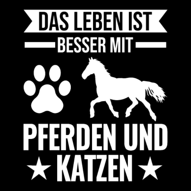 Motiv Pferde Katzen Reiterin Geschenk