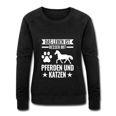 Pferde Pullover - Pferde Katzen Reiterin Geschenk