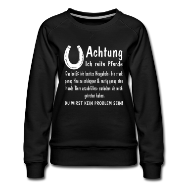 Pferde Pullover - Achtung ich reite Pferde Heugabeln stark mutig