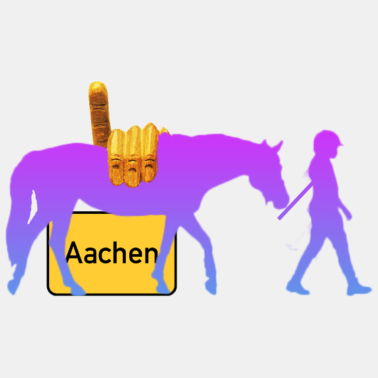 Motiv Aachen - Lila Pferd mit Ortsschild und Klenkes