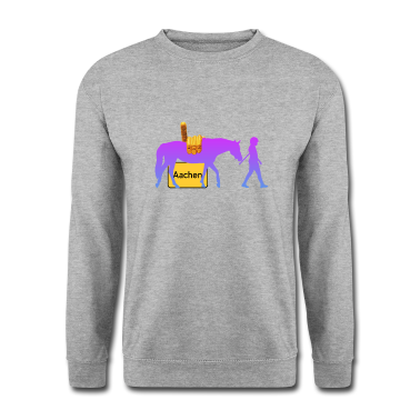 Pferde Pullover - Aachen - Lila Pferd mit Ortsschild und Klenkes