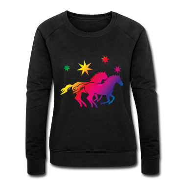 Pferde Pullover - Regenbogen Pferde