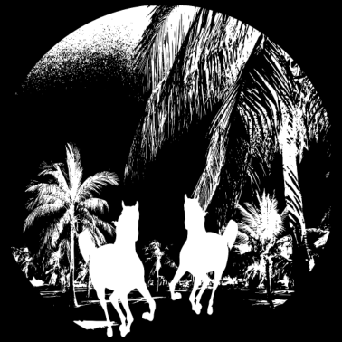 Motiv Pferde und Palmen