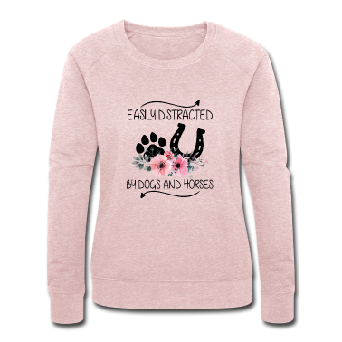 Pferde Pullover - Leicht abgelenkt von Hunden und Pferden Blume