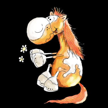 Motiv Pferd mit Blume - Pferde - Pony - Fuchs - Geschenk