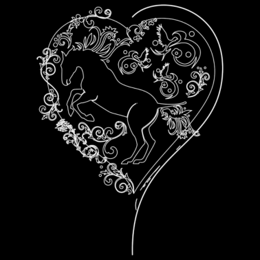 Motiv pferdeherz_ornament_linie_weis