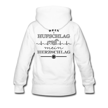 Pferde Hoodie - Dein Hufschlag mein Herzschlag - schwarz