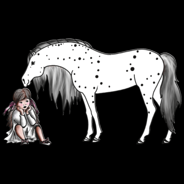 Motiv Mädchen sitzt beim Pony Pferd