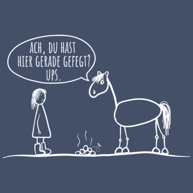 Motiv Pferd Reiter Spruch lustig