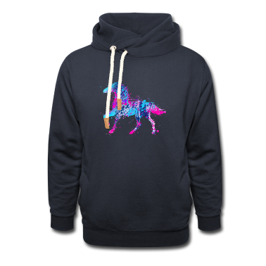 Pferde Hoodie - Pferd Wasserfarbe Rosa Blau