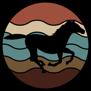 Motiv Pferde Retro Reiter Reiten Pferd Pony Reitsport